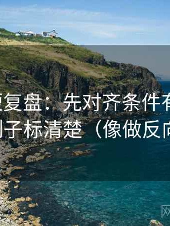 茶杯狐短复盘：先对齐条件有没有缺，再把例子标清楚（像做反向读法）