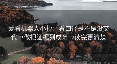 爱看机器人小抄：看口径是不是没交代→做把证据列成条→读完更清楚