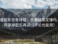 番茄影视像排错：先查结尾定锤吗，再拿掉配乐再读（评论也能用）