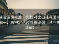 韩漫屋像校准：先校对比口径有没有统一，再把定论改成概率句（读完更清醒）