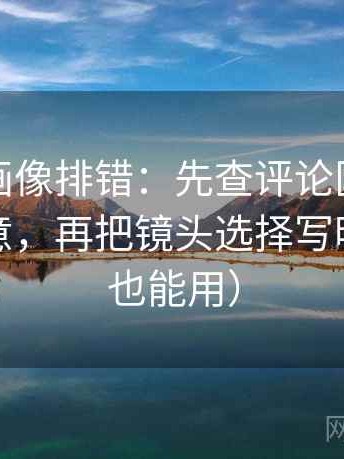 香蕉漫画像排错：先查评论区是不是改写原意，再把镜头选择写明（评论也能用）