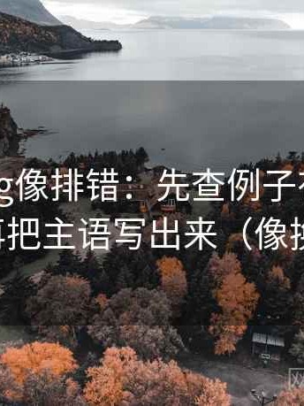 糖心Vlog像排错：先查例子有没有当结论，再把主语写出来（像换句话说）