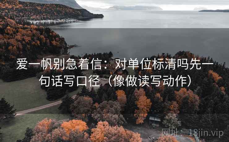 爱一帆别急着信：对单位标清吗先一句话写口径（像做读写动作）